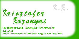 krisztofer rozsnyai business card